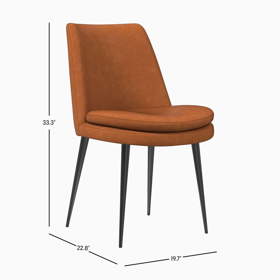 Finley LowBack Leather Dining Chair West Elm UK